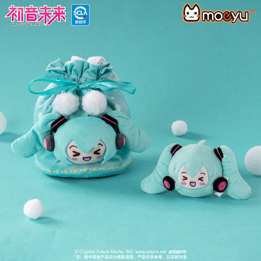 Moeyu Hatsune Miku Squinty Eyes Series Plush Drawstring Bag - Kanako.store