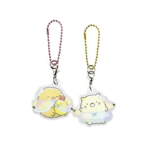 Sumikkogurashi Clear Pair Acrylic Keychains Tonkatsu & Cat Feather