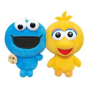 Two pcs plush keychain - Cookie Monster & Big Bird