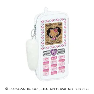 T_Sunburn Hello Kitty Flip Phone Style Pencil Case / White