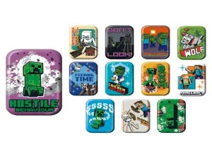 Square tin badge collection