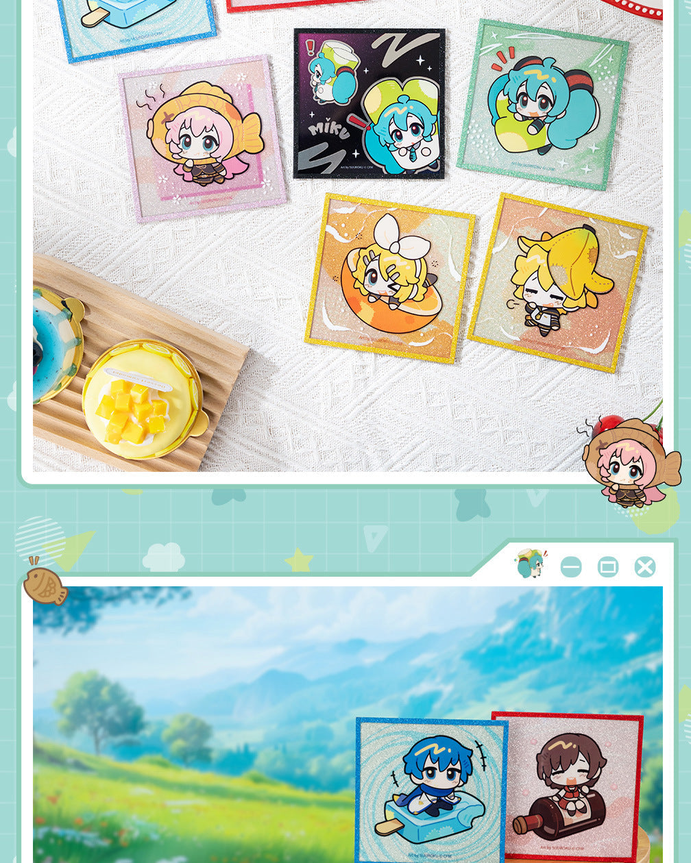 Moeyu: Hatsune Miku AMU series acrylic color paper (blindbox) - Kanako.store