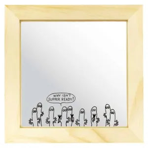 Square wood mirror - Hattifattener