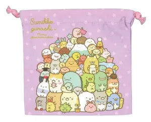 Sumikkogurashi ”Kinchaku” Pouch Gathered Purple