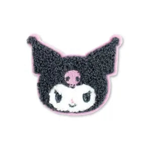 Fluffy embroidery sticker - Kuromi