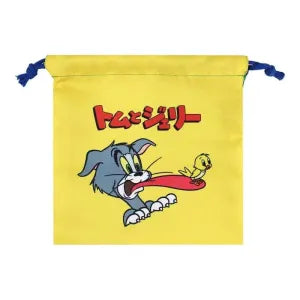 Tom and Jerry Flat Drawstring Pouch - Funny Retro Tom / Muscle