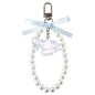 Sanrio Characters Ribbon Pearl Keychain Ballet Core / Cinnamoroll