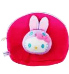 Hello Kitty Colorful Bunny Boa Face Cosmetic Pouch MAGENTA