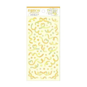 Ribbon shower sticker - Hologram yellow