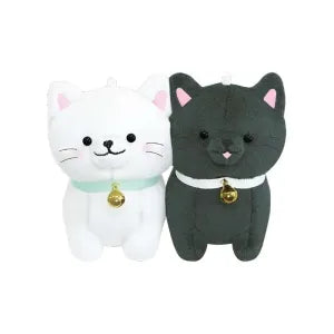Two pcs plush keychain - White cat ＆Black cat