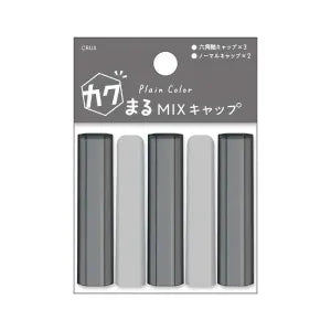 Plain Color Kakumaru MIX Cap - Black_Gray
