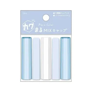 Plain Color Kakumaru MIX Cap - Blue_White
