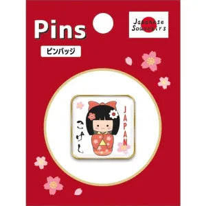 Wabisabi Pinback button - Kokeshi