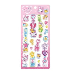 Puffy Glitter Charm Sticker / Fluffy Rabi-chan