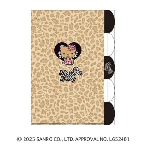 T_Sunburn Hello Kitty 5-Index Clear File / Leopard