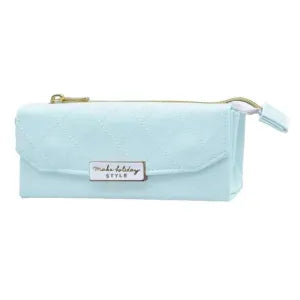 Triangle Quilted Pen Case / Ice Blue