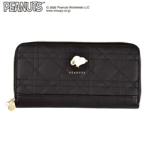 Snoopy Long Wallet / Quilted P Black