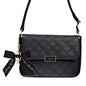 Quilt Flap Mini Shoulder Bag / Black