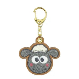 Cute Shaun Chenille Embroidered Felt Keychain - Shaun (Smiling)