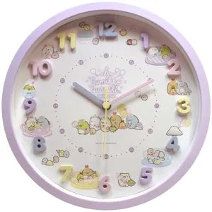 Sumikkogurashi Icon Wall Clock Tapioca Purple