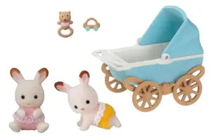 Chocolate Rabbit Twins & Furniture Set