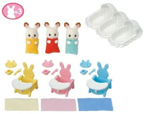 Chocolate Rabbit Triplets Care Set
