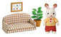Chocolate Rabbit Father & Furniture Set